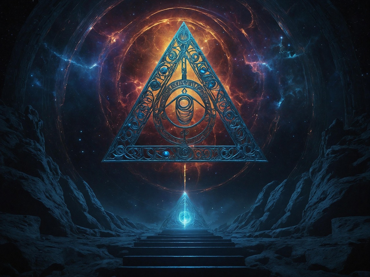 Graphic illuminati symbol with Providence